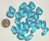 25 18x12mm Four Sided Twisted Aqua Ovals